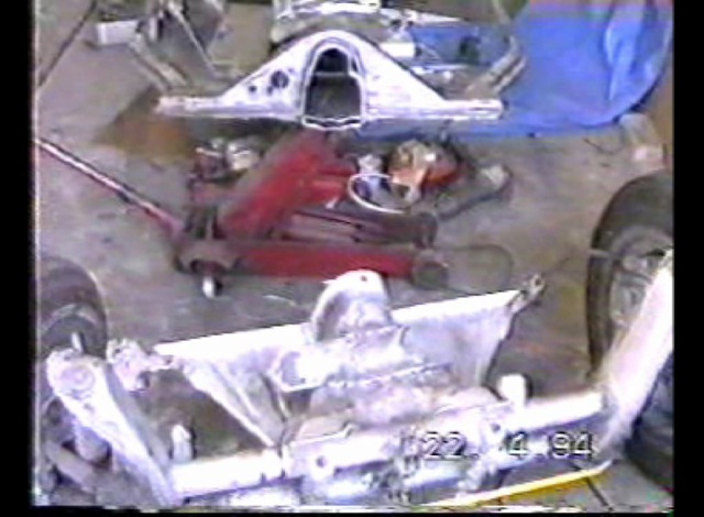 The Nova stripped back to the bare chassis during the rebuild